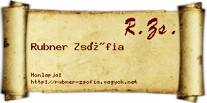 Rubner Zsófia névjegykártya